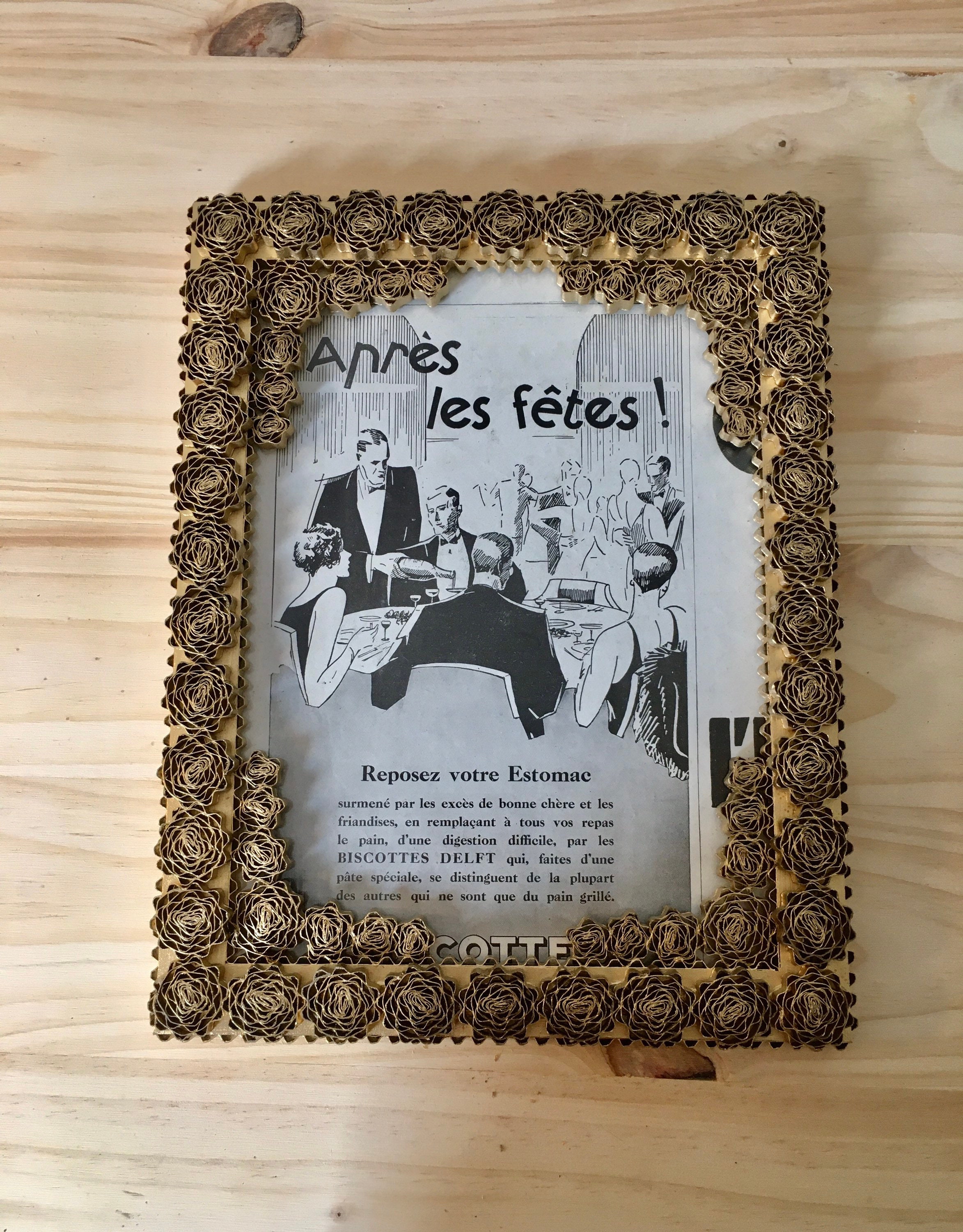 Cadre Photo en Carton Ondulé Effet Dentelle