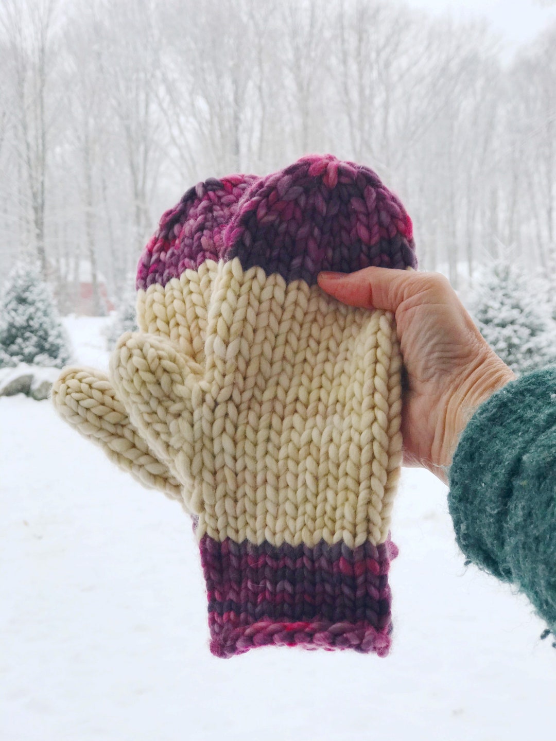 Easy Mitten Knit Pattern // Chunky Knit Mittens // Child & Adult Mitten