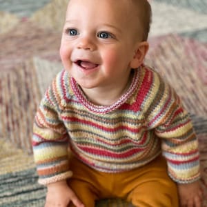 Top Down Sweater Knitting Pattern // Top Down Raglan Sweater // Baby Sweater Pattern // Child Sweater Pattern // Vintage Knit Pattern // image 3