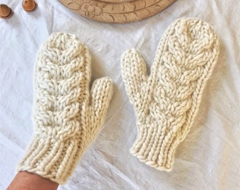 Mitten Pattern Knitting / Quick Mitten Pattern / Chunky Cable Mittens / Adult Mitten Pattern   / Cozy Cable Mittens / Yankee Knitter Designs