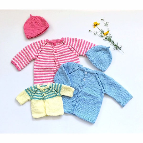 Baby Knitting Pattern*PDF* Baby Cardigan Sweater* Top Down-Baby sweater * Blanket *  Preemie Sweater pattern - -Yankee Knitter Designs *PDF