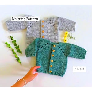 Baby Cardigan Knitting Pattern: Vintage Garter Stitch Sweater (PDF Download)