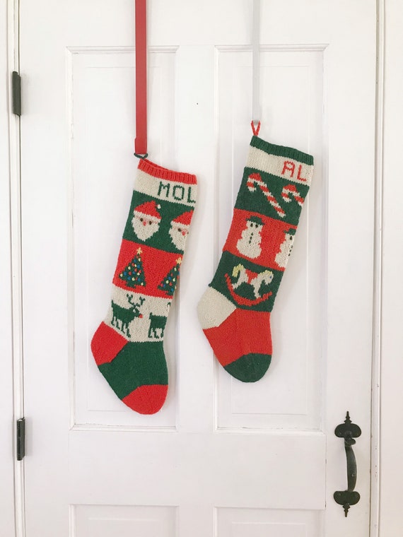 Knitted Christmas Stocking Pattern: Santa, Reindeer, Snowman
