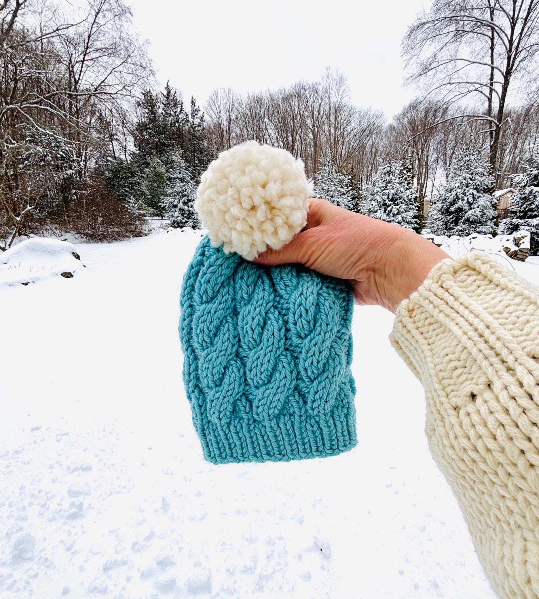 Pom Pom Cable Hat Free Knitting Patterns For Ladies Hats Easy