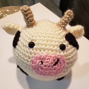 Crocheted Stuffed Cow Desk Pet
