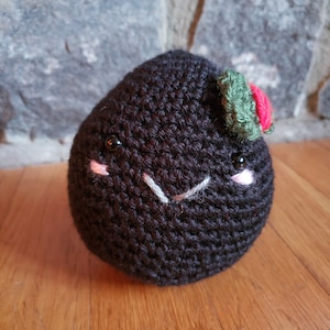 Crocheted Lump of Coal Desk Pet