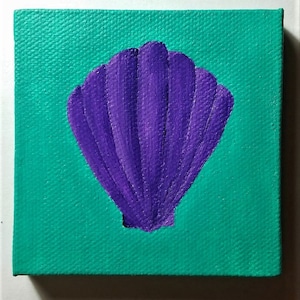 3 x 3 Mini coquillage violet acrylique peinture