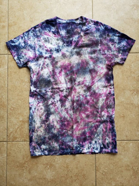 Galaxy Tie Dye V-Neck Mens T-Shirt