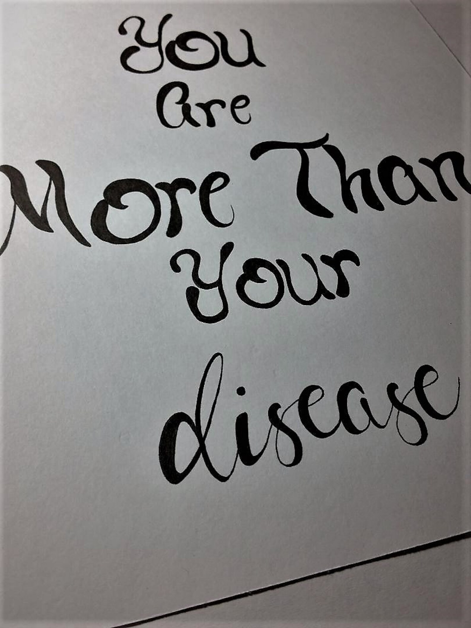 8 X 10 u bent meer dan uw ziekte citaat tekening Etsy