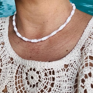Pink Puka Shell Necklace: Handmade Beach Jewelry