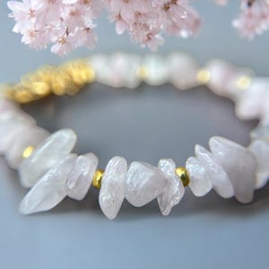 Pregnancy Shower Rose Quartz Adjustable Bracelet • Handmade Mother To Be Bracelet Gift • Mother of Baby Girl Jewelry Gift • Pink Baby Girl
