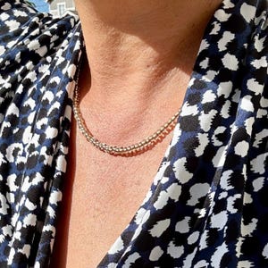 Gold Bead Necklace Gold Crystal Bead Necklace Minimalist Jewelry Gold