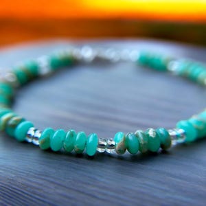 Peruvian Turquoise Minimalist Bracelet • Peruvian Turquoise Summer Bracelet • Turquoise Jewelry • Gift For Her