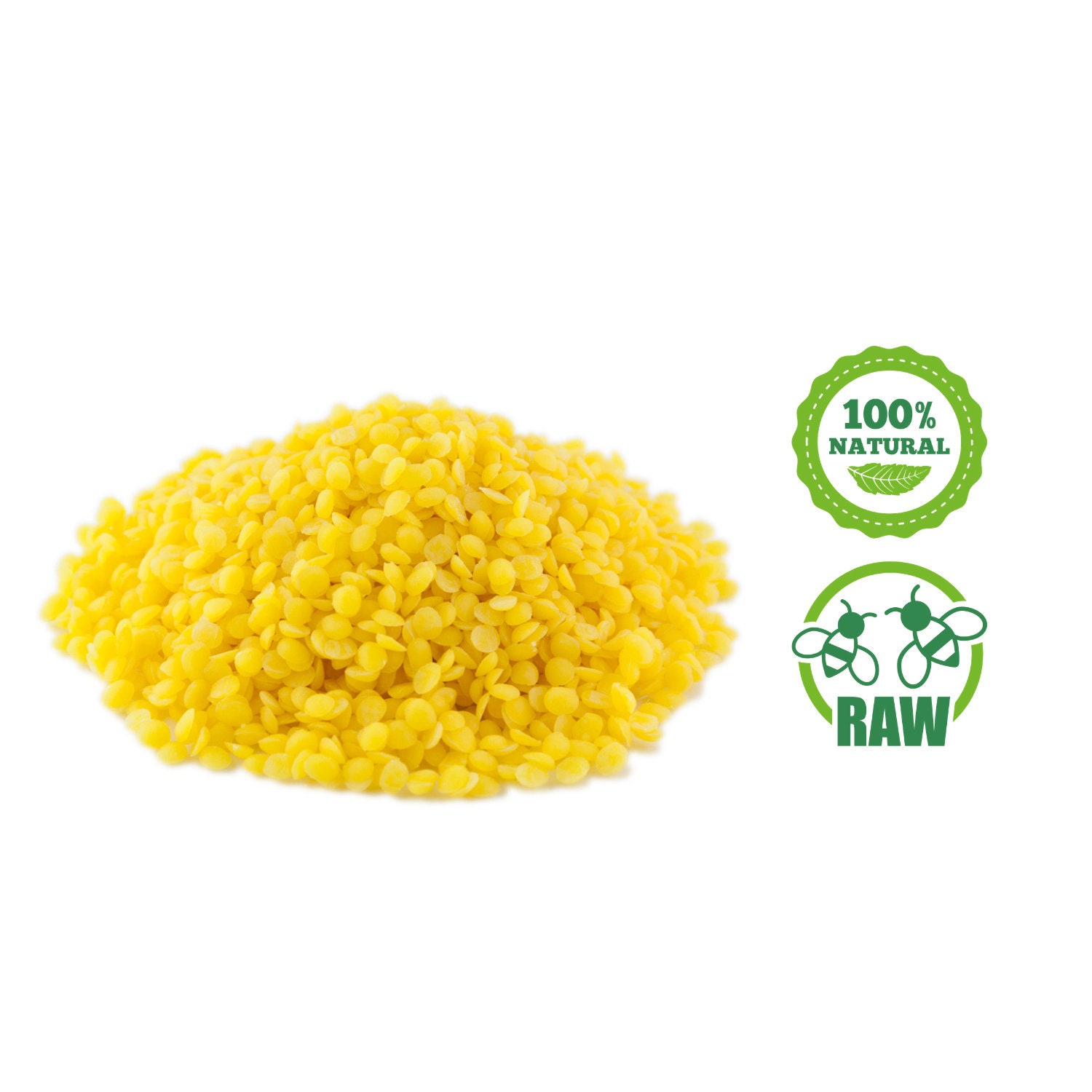 Bulk Yellow Beeswax Pellets Pure & Local USA or Wicks 