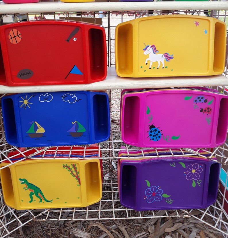 2 Personalized Children Lap Trays Etsy
