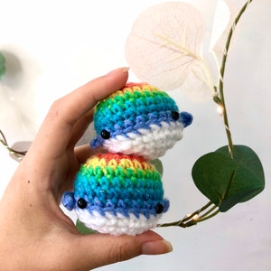 Rainbow Sparkle Whale Plush (with keychain option)