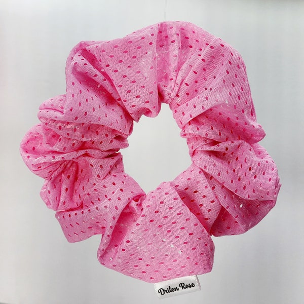 Pink Jersey Scrunchie - Athletic Scrunchie - Sporty Hair Scunchie - Hair accessories  - School Spirit - Cheer Scrunchie - Light Pink