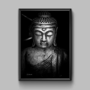 The Buddha, Wall Art, Travel Poster, Fine Art Download, Black and White, INSTANT DOWNLOAD, Wall art Printable, Printable Art, Zen Art, 300pp