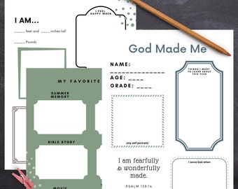 Christian Homeschool All About Me Worksheet, PreK-8 (Digital File)