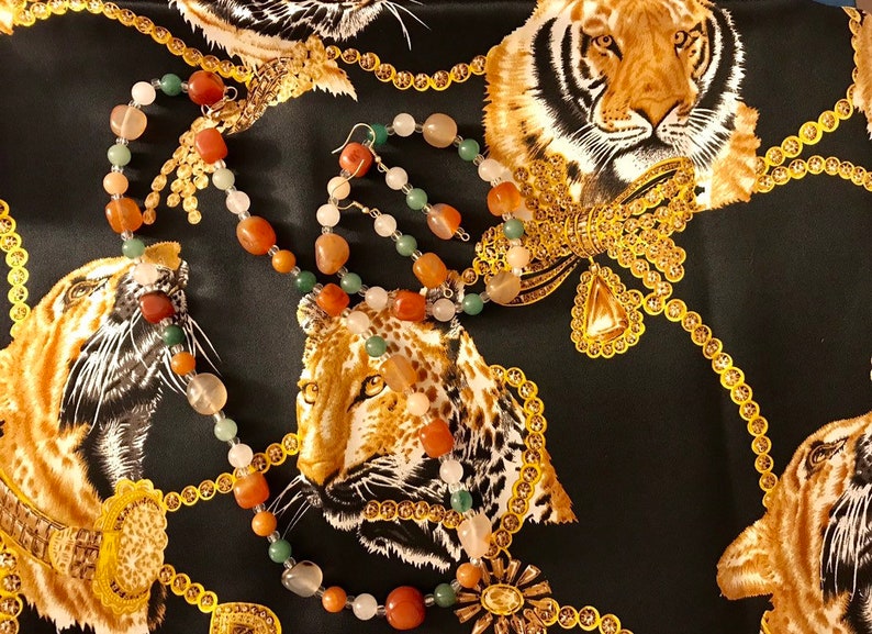 Genuine and Charged Carnelian and Aventurine Healing Jewelry Set