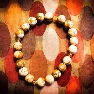 Genuine Jasper and Golden Crystals Sustainable Handmade Bracelet