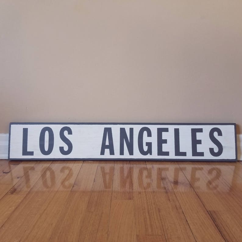 Los Angeles Reclaimed Wood Sign Vintage Replica Etsy