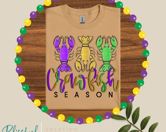 Mardi Gras PNG | Crawfish Season | Digital Download | Fat Tuesday