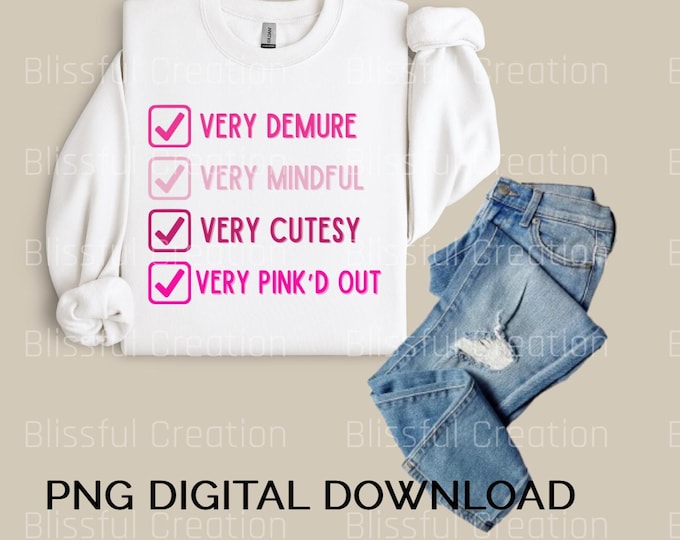 Very Demure, Mindful, Cutesy, PINKD Out PNG-  Breast Cancer Awareness