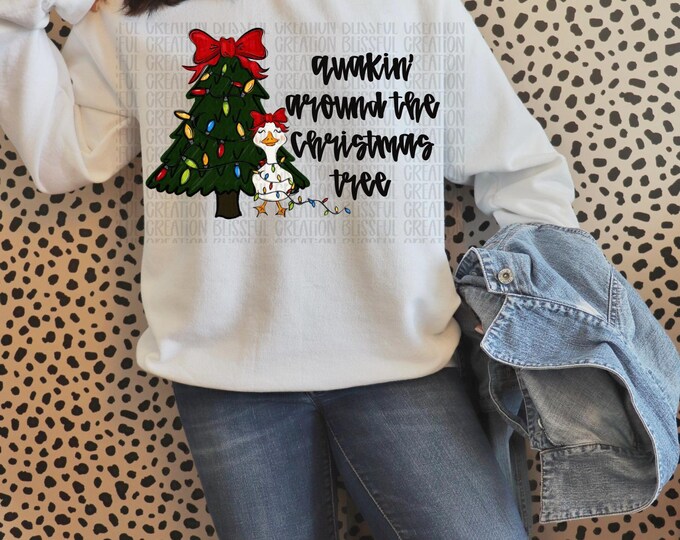 Quackin’ Around the Christmas Tree PNG | Christmas Digital Download