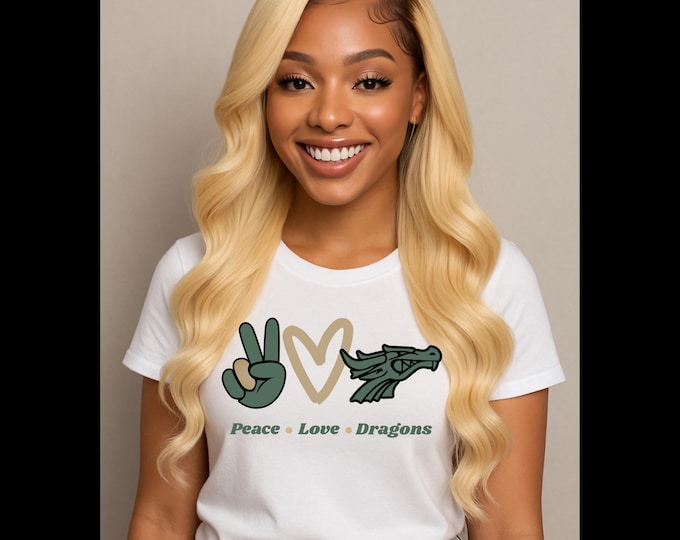Peace Love Dragons PNG | Digital Download | Sublimation Download | Dragons Mascot | Instant Download