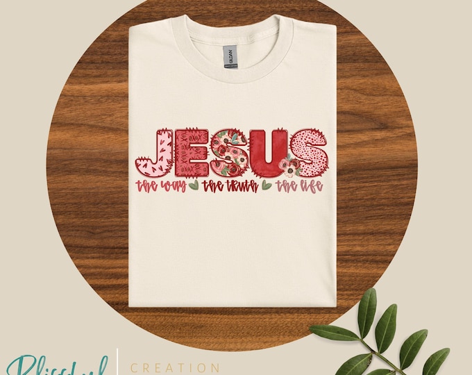 Jesus The Way Truth Life PNG | Valentine Floral | Christian & Faith