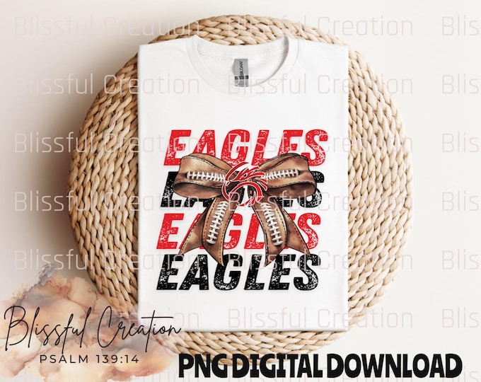 Eagles Coquette Bow PNG, Sports PNG, Eagles Game Day