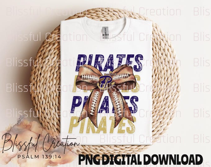 Pearl Pirates Coquette Bow PNG, Game Day, Sports PNG