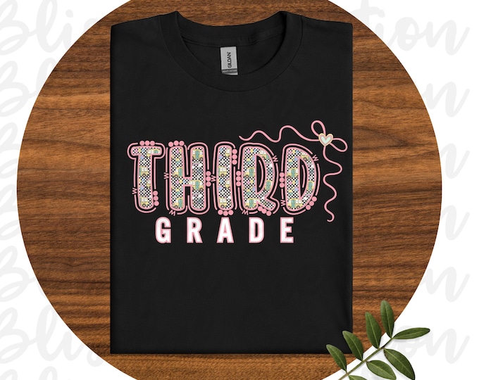 Croquette Bow Back To School PNG | Girls School Shirt | Sublimation Designs | Grade School