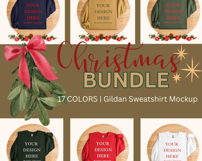 Gildan 18000 Sweatshirt Mockup | Christmas Mockup PNG | Crewneck Gildan 18000
