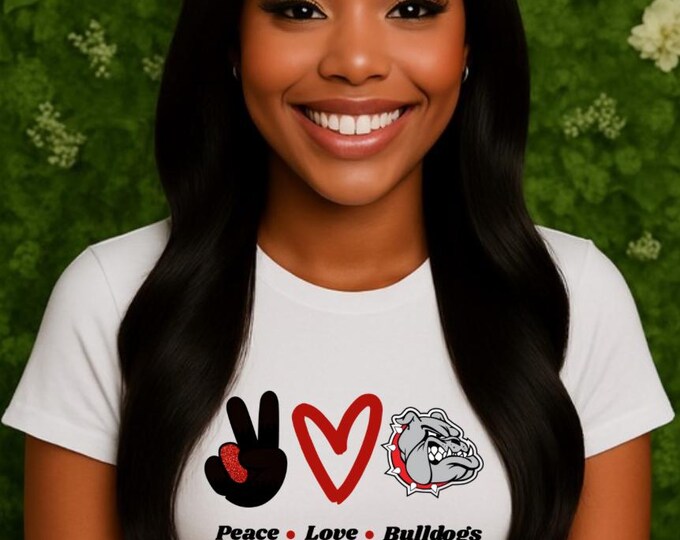 Peace Love Bulldogs PNG | Digital Design | Instant Download | Bulldogs Mascot | Back To School PNG