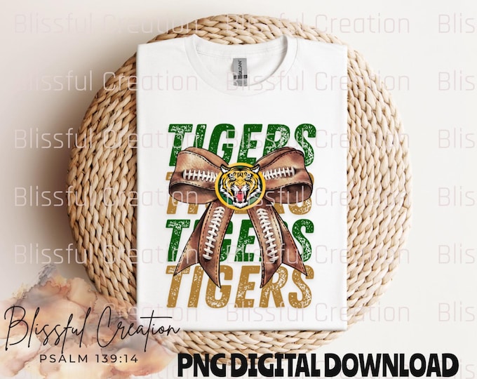 McLaurin Tigers Coquette Bow PNG, Game Day PNG, Tigers Mascot