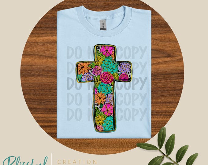 Christ Floral Cross Shirt | Christian Girlies
