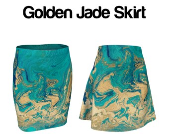 Golden Jade Fluid Painted Skirt