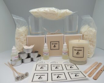 Soy Candle Making Kit. 3 jars and tealights. DIY kit