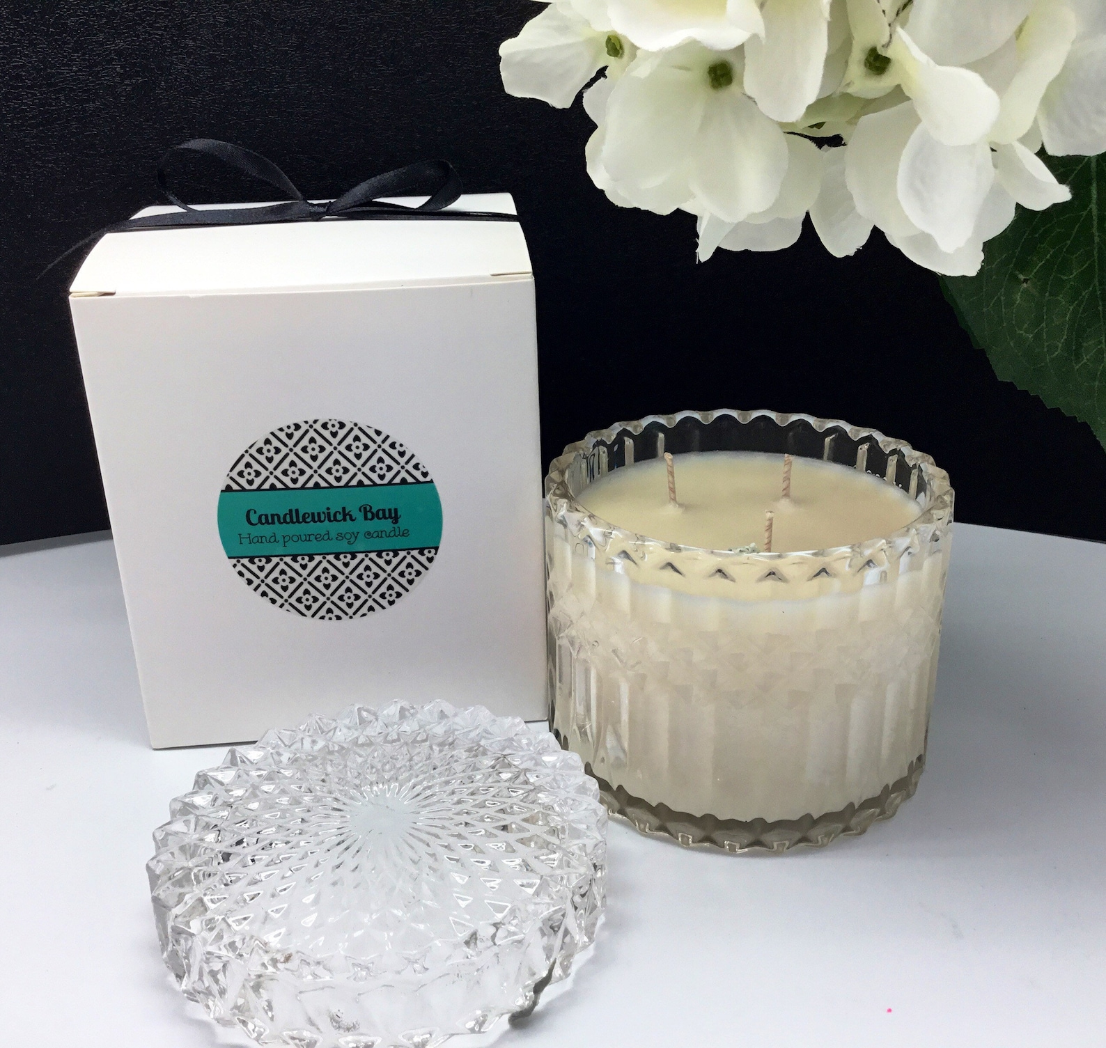 Luxury Extra Large Crystal Jar Candle / Ornate Soy Candle/ Vintage