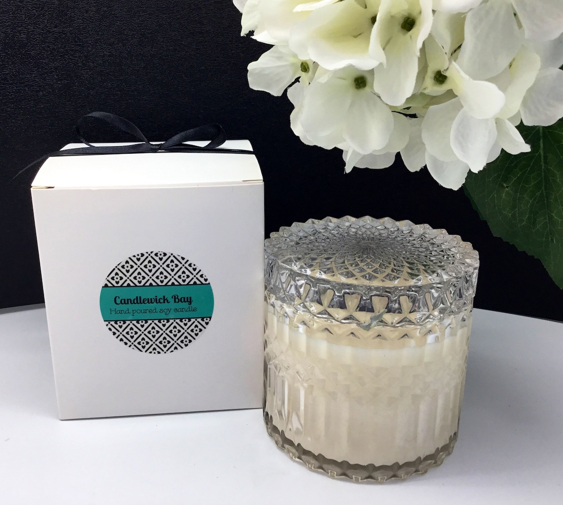 Luxury Extra Large Crystal Jar Candle / Ornate Soy Candle/ Etsy