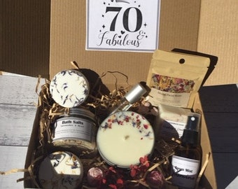 Happy 70th Birthday Gift Box | 70 & Fabulous | Personalised birthday gift box | Pamper Pack | Gift box | 70th Gift | 70th Birthday hamper