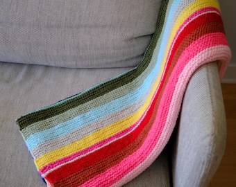 Hand Knitted Soft Multicolour Blanket