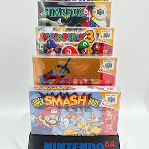 N64 Stacked Game Box Display Stand with Case Protectors