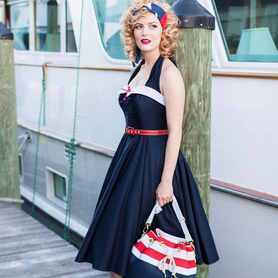 navy blue pin up dress