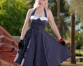 polka dot dress 50s