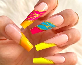 Press On Nails Coffin Etsy Press On Nails Coffin Etsy