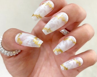 Marble Coffin Nails Etsy Marble Coffin Nails Etsy