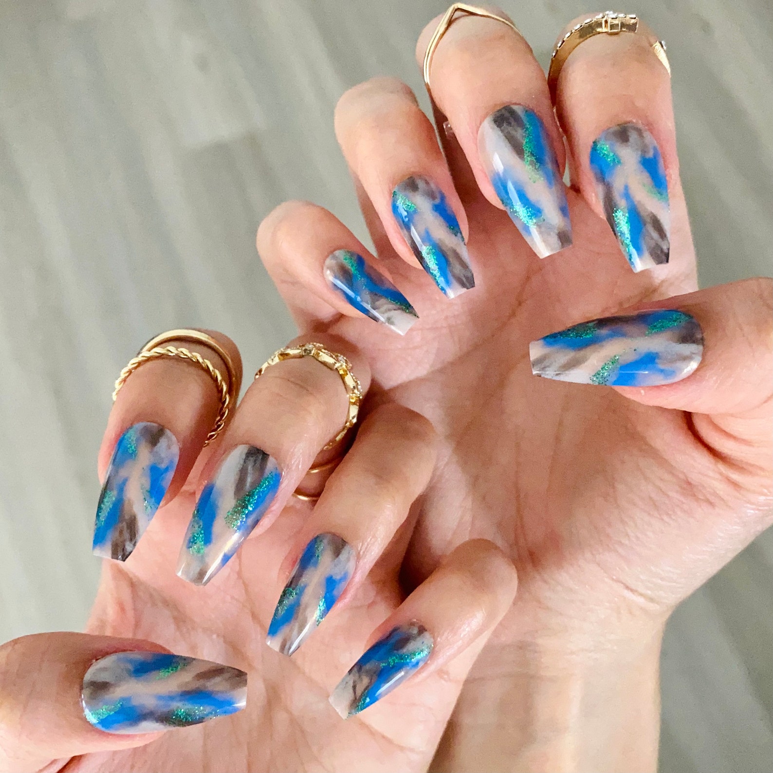 Press on Nails / Coffin Nails / Nails Coffin/ Glue on Nails / Etsy